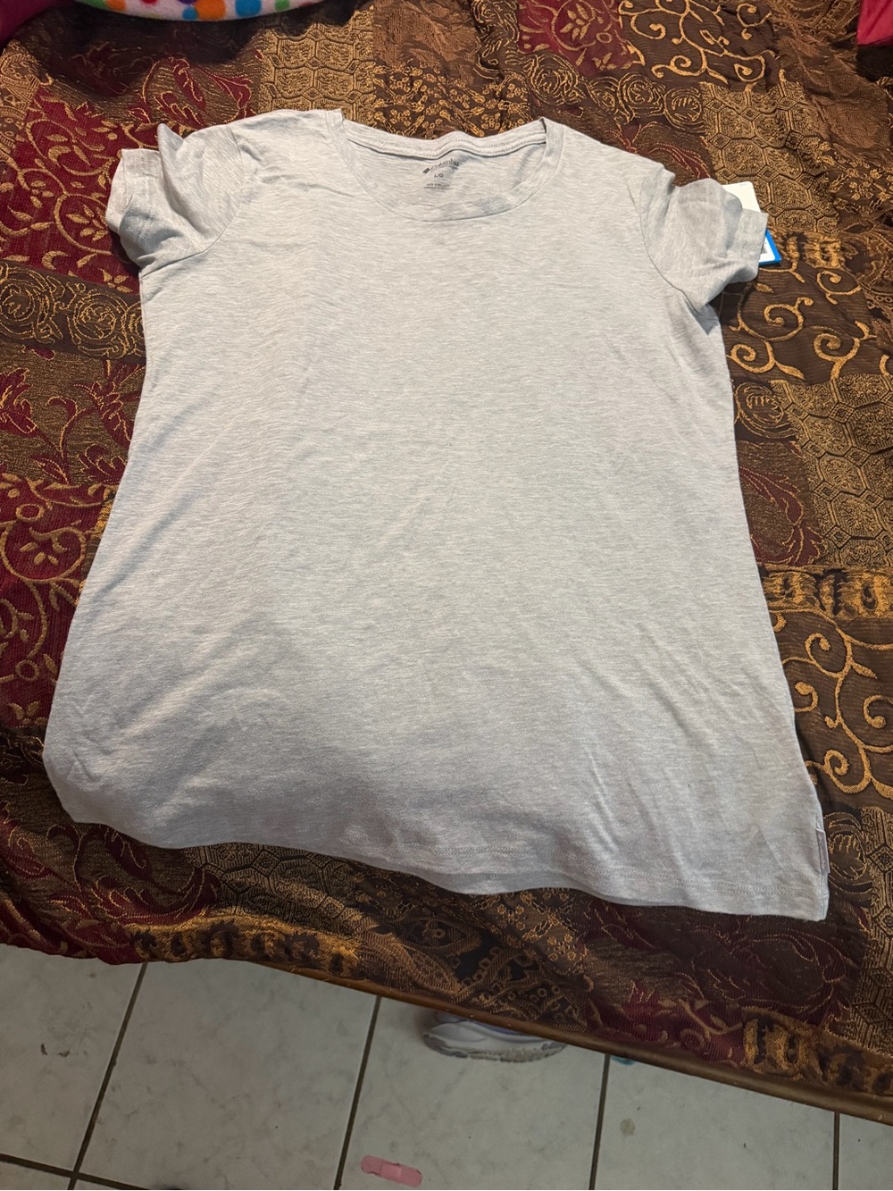 Columbia Women's Heather Light Gray Short Sleeve Tee